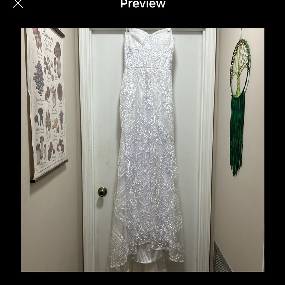 Boho lace off the shoulder Mermaid Wedding Dress- new with tags